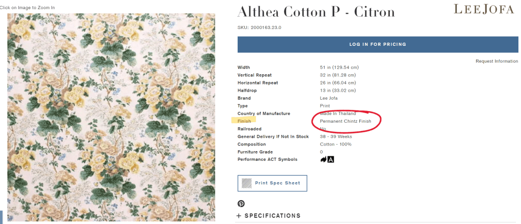 Lee Jofa Althea with Permanent Glaze