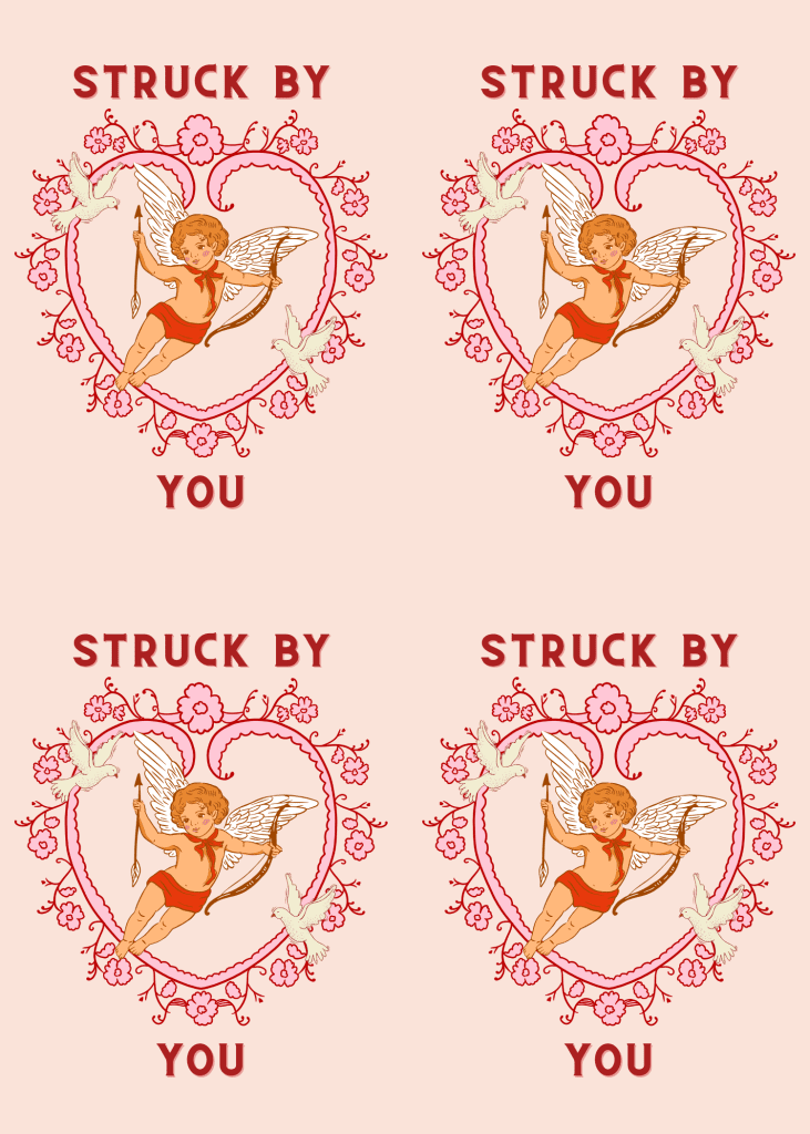Pale Pink 5x7 Struck By You Printable
